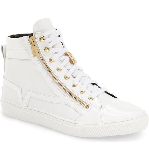 versace signature sneaker|versace zipped high top sneakers.